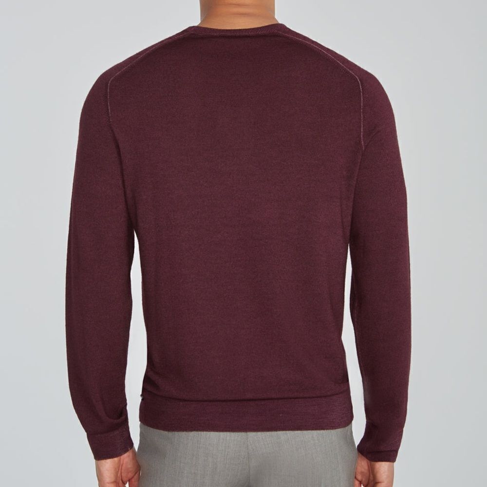 Jack Victor Plum Murray Virgin Wool Long Sleeve Crewneck Sweater Men’s XL New - Picture 2 of 10